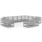 vidaXL 12-tlg. Garten-Lounge-Set Grau Kiefer Massivholz vidaXL 12-tlg. Garten-Lounge-Set Grau Kiefer Massivholz