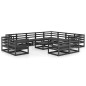vidaXL 13-tlg. Garten-Lounge-Set Schwarz Massivholz Kiefer vidaXL 13-tlg. Garten-Lounge-Set Schwarz Massivholz Kiefer