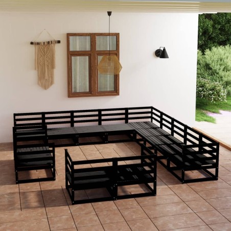 vidaXL 13-tlg. Garten-Lounge-Set Massivholz Kiefer