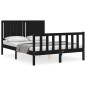 vidaXL Massivholzbett mit Kopfteil Schwarz 140x200 cm vidaXL Massivholzbett mit Kopfteil Schwarz 140x200 cm