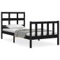 vidaXL Massivholzbett mit Kopfteil Schwarz 100x200 cm vidaXL Massivholzbett mit Kopfteil Schwarz 100x200 cm