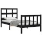 vidaXL Massivholzbett mit Kopfteil Schwarz 100x200 cm vidaXL Massivholzbett mit Kopfteil Schwarz 100x200 cm