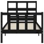 vidaXL Massivholzbett mit Kopfteil Schwarz 100x200 cm vidaXL Massivholzbett mit Kopfteil Schwarz 100x200 cm