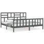 vidaXL Massivholzbett mit Kopfteil Grau 200x200 cm vidaXL Massivholzbett mit Kopfteil Grau 200x200 cm