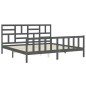 vidaXL Massivholzbett mit Kopfteil Grau 200x200 cm vidaXL Massivholzbett mit Kopfteil Grau 200x200 cm