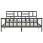 vidaXL Massivholzbett mit Kopfteil Grau 200x200 cm vidaXL Massivholzbett mit Kopfteil Grau 200x200 cm