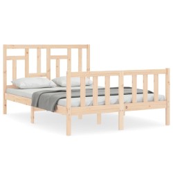 vidaXL Massivholzbett mit Kopfteil 140x190 cm