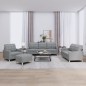 vidaXL 4-tlg. Sofagarnitur mit Kissen Hellgrau Stoff vidaXL 4-tlg. Sofagarnitur mit Kissen Hellgrau Stoff