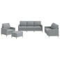 vidaXL 4-tlg. Sofagarnitur mit Kissen Hellgrau Stoff vidaXL 4-tlg. Sofagarnitur mit Kissen Hellgrau Stoff