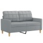 vidaXL 4-tlg. Sofagarnitur mit Kissen Hellgrau Stoff vidaXL 4-tlg. Sofagarnitur mit Kissen Hellgrau Stoff