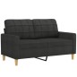 vidaXL 3-tlg. Sofagarnitur mit Kissen Schwarz Stoff vidaXL 3-tlg. Sofagarnitur mit Kissen Schwarz Stoff