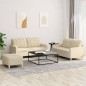vidaXL 3-tlg. Sofagarnitur mit Kissen Creme Stoff vidaXL 3-tlg. Sofagarnitur mit Kissen Creme Stoff