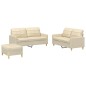 vidaXL 3-tlg. Sofagarnitur mit Kissen Creme Stoff vidaXL 3-tlg. Sofagarnitur mit Kissen Creme Stoff