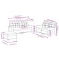 vidaXL 3-tlg. Sofagarnitur mit Kissen Creme Stoff vidaXL 3-tlg. Sofagarnitur mit Kissen Creme Stoff