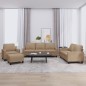 vidaXL 4-tlg. Sofagarnitur mit Kissen Cappuccino-Braun Kunstleder vidaXL 4-tlg. Sofagarnitur mit Kissen Cappuccino-Braun Kunstleder