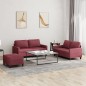 vidaXL 3-tlg. Sofagarnitur mit Kissen Weinrot Stoff vidaXL 3-tlg. Sofagarnitur mit Kissen Weinrot Stoff