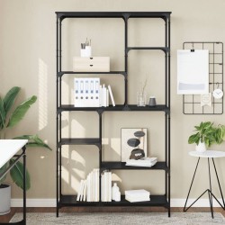 vidaXL Bücherregal Schwarz 99x35,5x176 cm Holzwerkstoff und Stahl