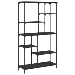 vidaXL Bücherregal Schwarz 99x35,5x176 cm Holzwerkstoff und Stahl