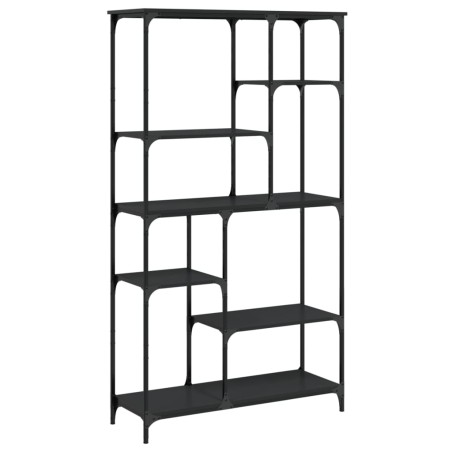 vidaXL Bücherregal Schwarz 99x35,5x176 cm Holzwerkstoff und Stahl