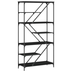 vidaXL Bücherregal Schwarz 91x36x176 cm Holzwerkstoff und Stahl