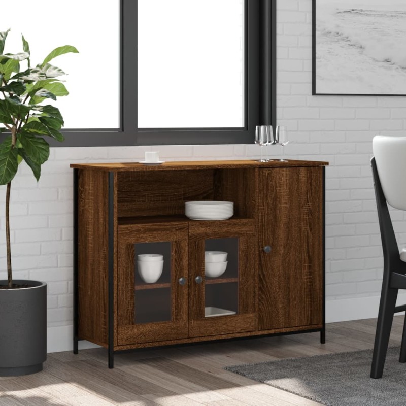 vidaXL Sideboard Braun Eichen-Optik 100x35x75 cm Holzwerkstoff vidaXL Sideboard Braun Eichen-Optik 100x35x75 cm Holzwerkstoff