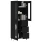 Highboard Schwarz 69,5x34x180 cm Holzwerkstoff Highboard Schwarz 69,5x34x180 cm Holzwerkstoff
