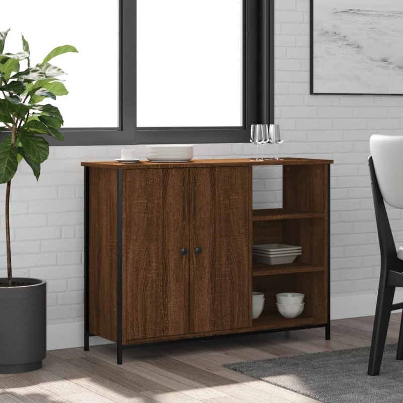 vidaXL Sideboard Braun Eichen-Optik 100x33x75 cm Holzwerkstoff vidaXL Sideboard Braun Eichen-Optik 100x33x75 cm Holzwerkstoff