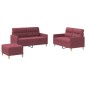 vidaXL 3-tlg. Sofagarnitur mit Kissen Weinrot Stoff vidaXL 3-tlg. Sofagarnitur mit Kissen Weinrot Stoff