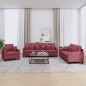 vidaXL 3-tlg. Sofagarnitur mit Kissen Weinrot Stoff vidaXL 3-tlg. Sofagarnitur mit Kissen Weinrot Stoff