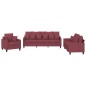 vidaXL 3-tlg. Sofagarnitur mit Kissen Weinrot Stoff vidaXL 3-tlg. Sofagarnitur mit Kissen Weinrot Stoff