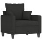 vidaXL 4-tlg. Sofagarnitur mit Kissen Schwarz Stoff vidaXL 4-tlg. Sofagarnitur mit Kissen Schwarz Stoff