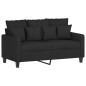 vidaXL 4-tlg. Sofagarnitur mit Kissen Schwarz Stoff vidaXL 4-tlg. Sofagarnitur mit Kissen Schwarz Stoff