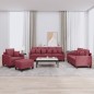 vidaXL 4-tlg. Sofagarnitur mit Kissen Weinrot Stoff vidaXL 4-tlg. Sofagarnitur mit Kissen Weinrot Stoff