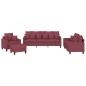 vidaXL 4-tlg. Sofagarnitur mit Kissen Weinrot Stoff vidaXL 4-tlg. Sofagarnitur mit Kissen Weinrot Stoff