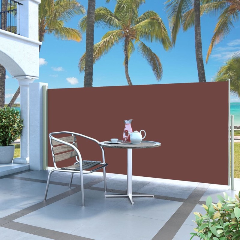 vidaXL Ausziehbare Seitenmarkise 140x300 cm Braun vidaXL Ausziehbare Seitenmarkise 140x300 cm Braun
