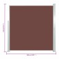 vidaXL Ausziehbare Seitenmarkise 140x300 cm Braun vidaXL Ausziehbare Seitenmarkise 140x300 cm Braun