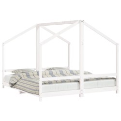 vidaXL Kinderbett Weiß 2x(90x200) cm Massivholz Kiefer