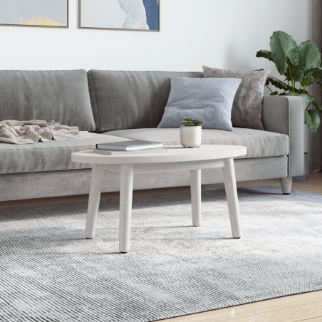 vidaXL Tischplatte Weiß 80x40x2,5 cm Massivholz Kiefer Oval