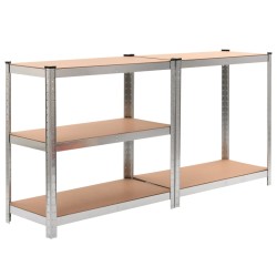 vidaXL Lagerregale 2 Stk. Silbern