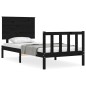 vidaXL Massivholzbett mit Kopfteil Schwarz 100x200 cm vidaXL Massivholzbett mit Kopfteil Schwarz 100x200 cm