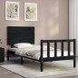 vidaXL Massivholzbett mit Kopfteil Schwarz 100x200 cm vidaXL Massivholzbett mit Kopfteil Schwarz 100x200 cm