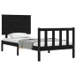 vidaXL Massivholzbett mit Kopfteil Schwarz 100x200 cm vidaXL Massivholzbett mit Kopfteil Schwarz 100x200 cm