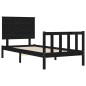 vidaXL Massivholzbett mit Kopfteil Schwarz 100x200 cm vidaXL Massivholzbett mit Kopfteil Schwarz 100x200 cm