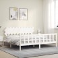 vidaXL Massivholzbett mit Kopfteil Weiß 200x200 cm vidaXL Massivholzbett mit Kopfteil Weiß 200x200 cm