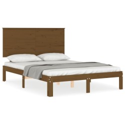 vidaXL Massivholzbett mit Kopfteil Honigbraun 120x200 cm
