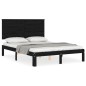 vidaXL Massivholzbett mit Kopfteil Schwarz 140x200 cm vidaXL Massivholzbett mit Kopfteil Schwarz 140x200 cm