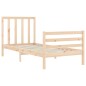 vidaXL Massivholzbett mit Kopfteil 90x200 cm vidaXL Massivholzbett mit Kopfteil 90x200 cm