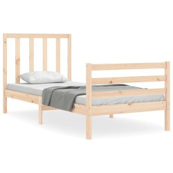 vidaXL Massivholzbett mit Kopfteil 100x200 cm