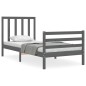 vidaXL Massivholzbett mit Kopfteil Grau 100x200 cm vidaXL Massivholzbett mit Kopfteil Grau 100x200 cm