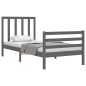 vidaXL Massivholzbett mit Kopfteil Grau 100x200 cm vidaXL Massivholzbett mit Kopfteil Grau 100x200 cm